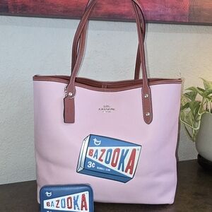 RARE Coach X Topps/Bazooka Collab - City Tote & Matching Zip Around Card Case